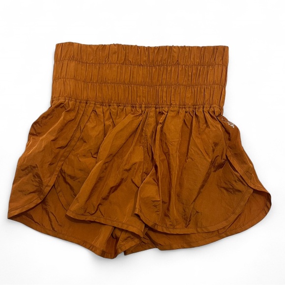 Free People Women's Orange Athletic Running Shorts - Picture 1 of 3